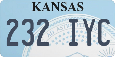 KS license plate 232IYC