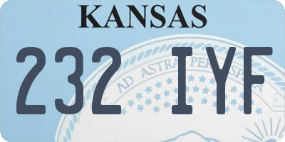 KS license plate 232IYF