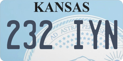 KS license plate 232IYN
