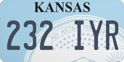 KS license plate 232IYR