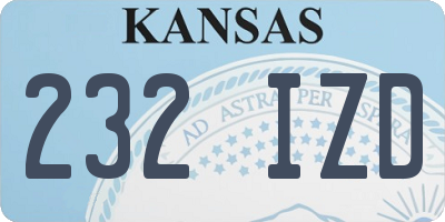 KS license plate 232IZD