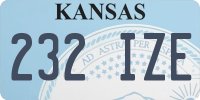 KS license plate 232IZE