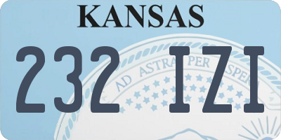 KS license plate 232IZI