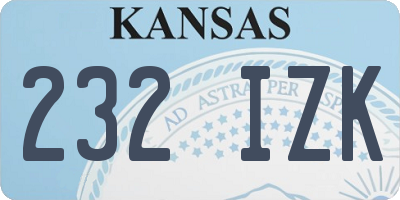 KS license plate 232IZK