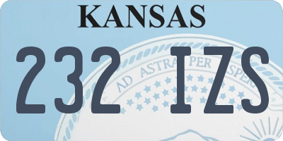 KS license plate 232IZS