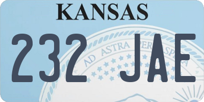 KS license plate 232JAE