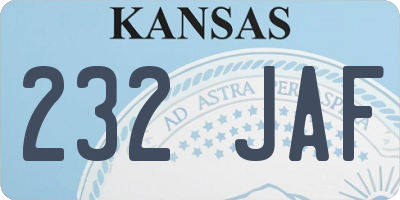 KS license plate 232JAF