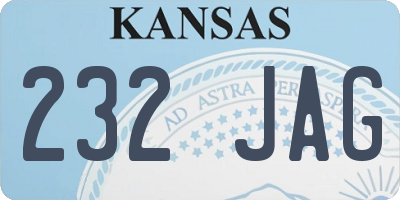 KS license plate 232JAG
