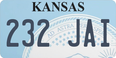 KS license plate 232JAI