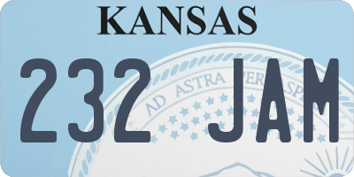 KS license plate 232JAM