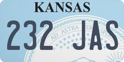 KS license plate 232JAS