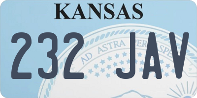 KS license plate 232JAV