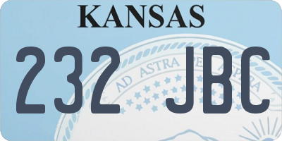 KS license plate 232JBC