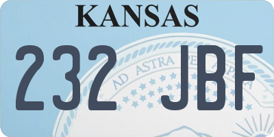 KS license plate 232JBF