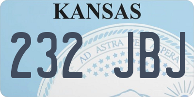 KS license plate 232JBJ