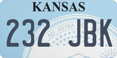 KS license plate 232JBK