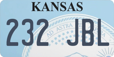 KS license plate 232JBL