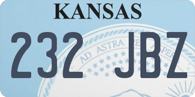 KS license plate 232JBZ