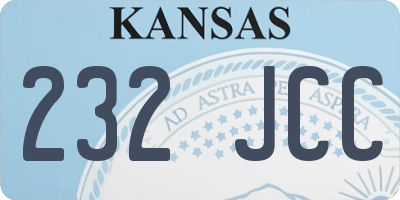 KS license plate 232JCC