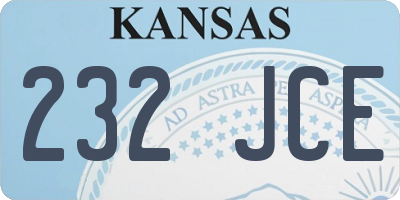 KS license plate 232JCE