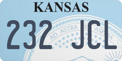 KS license plate 232JCL
