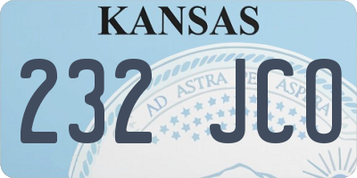 KS license plate 232JCO