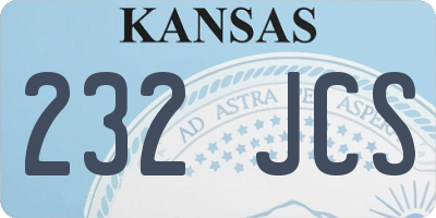 KS license plate 232JCS