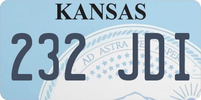 KS license plate 232JDI