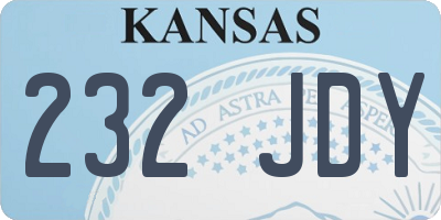 KS license plate 232JDY