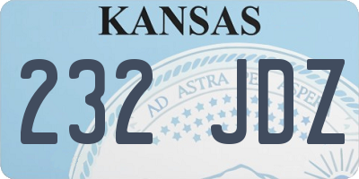 KS license plate 232JDZ