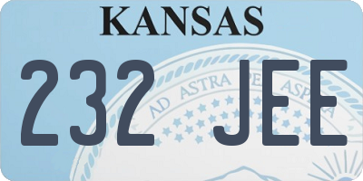 KS license plate 232JEE