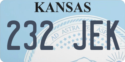 KS license plate 232JEK