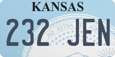 KS license plate 232JEN
