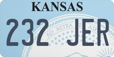 KS license plate 232JER