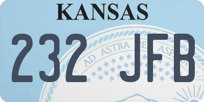 KS license plate 232JFB