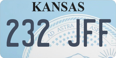 KS license plate 232JFF