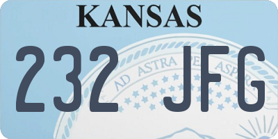 KS license plate 232JFG