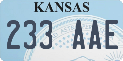 KS license plate 233AAE