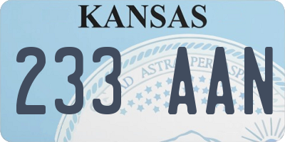 KS license plate 233AAN