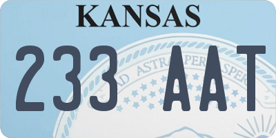 KS license plate 233AAT