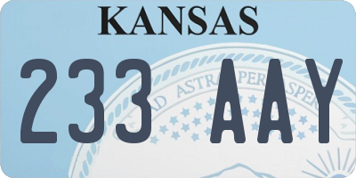 KS license plate 233AAY