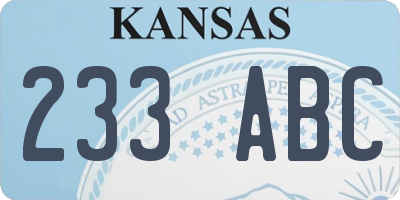 KS license plate 233ABC