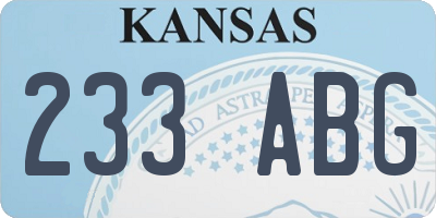 KS license plate 233ABG