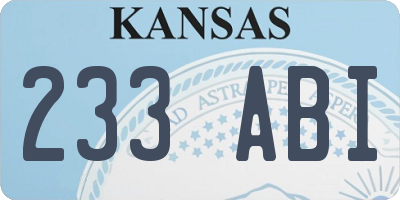 KS license plate 233ABI