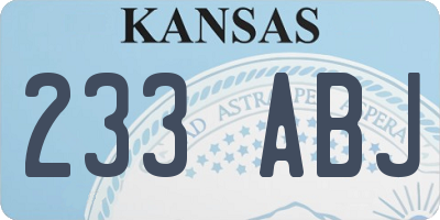 KS license plate 233ABJ