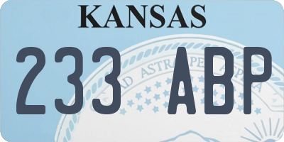KS license plate 233ABP