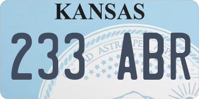 KS license plate 233ABR