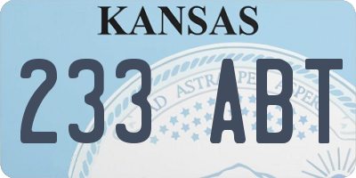 KS license plate 233ABT