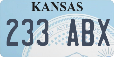 KS license plate 233ABX