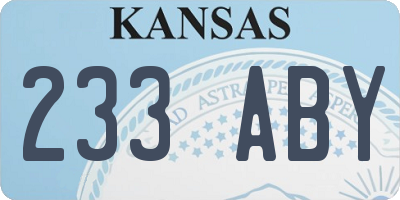 KS license plate 233ABY